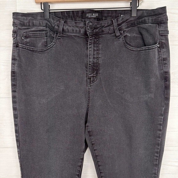 Judy Blue High Waist Skinny Fit Jeans Women 22W Waist 38 Washed Black Stretch - Picture 2 of 14